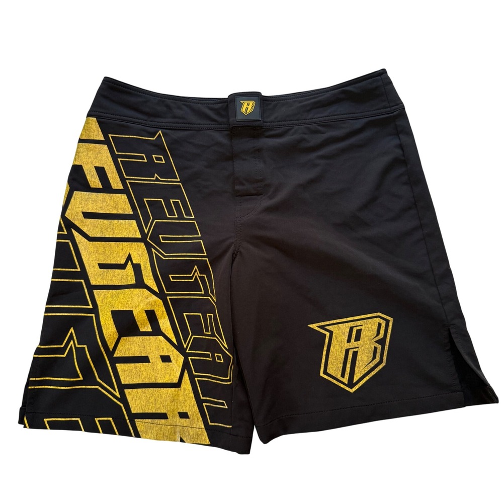 Revgear MMA Combat Training Shorts Mens Large‎ Black & Gold Fight Gear Boxing